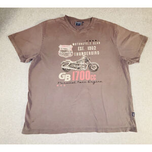 Triumph Thunderbird GB 1700cc Motorcycle Graphic T Shirt Brown XXL Biker